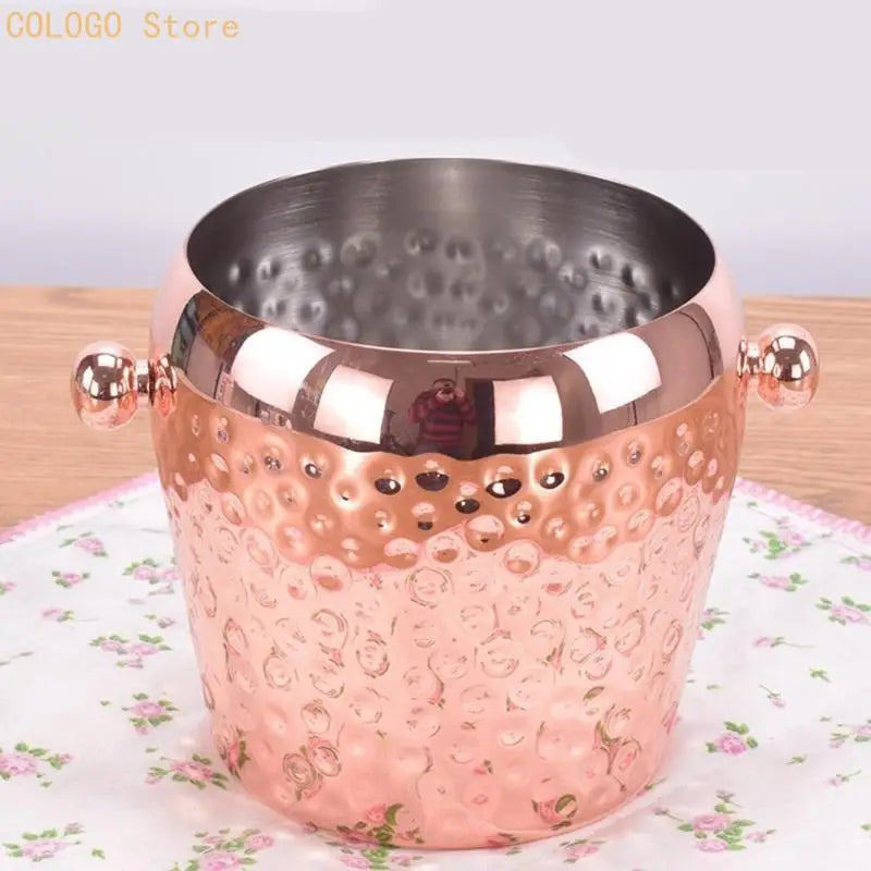 Wide Mouth Stainless Steel Ice Bucket & Beverage Cooler Tub Ice Bucket Qme