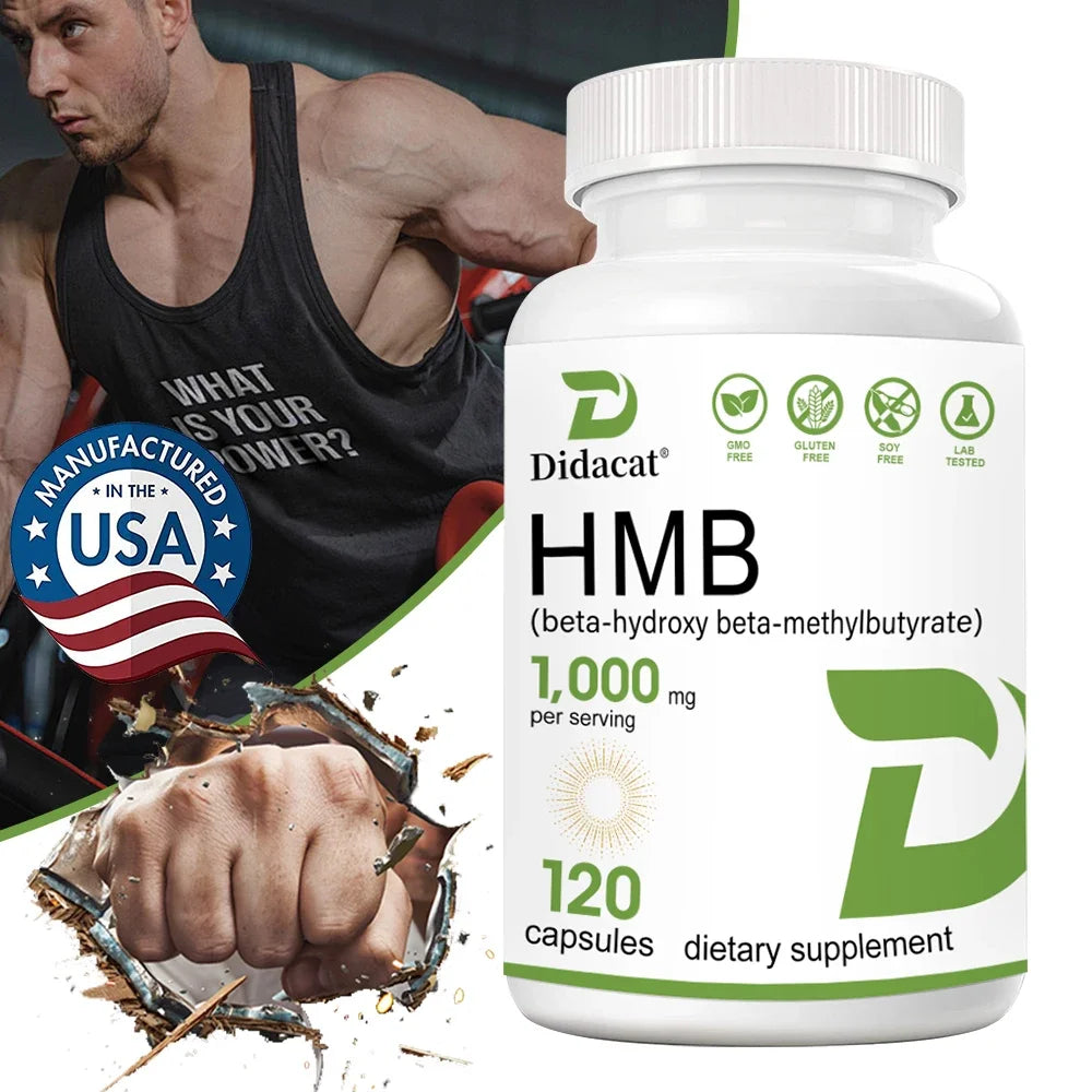 HMB 1000mg Muscle & Energy Supplement – Non-GMO, Gluten Free Sports Supplement Qst