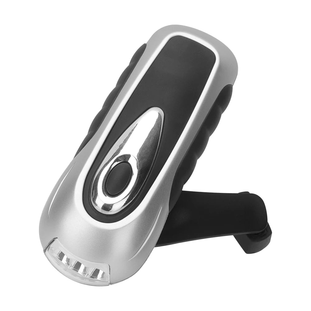 BORUIT Hand Crank LED Flashlight – Emergency Survival Torch Hand Crank Flashlight Qst A