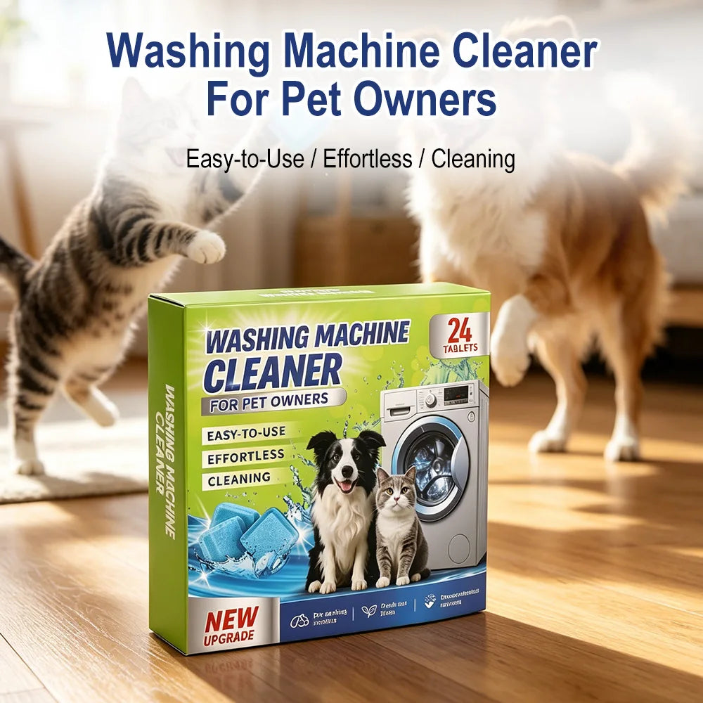 24-Pack Washing Machine Cleaning Tablets – Stains & Pet Hair Washer Cleaning Tablets Qst