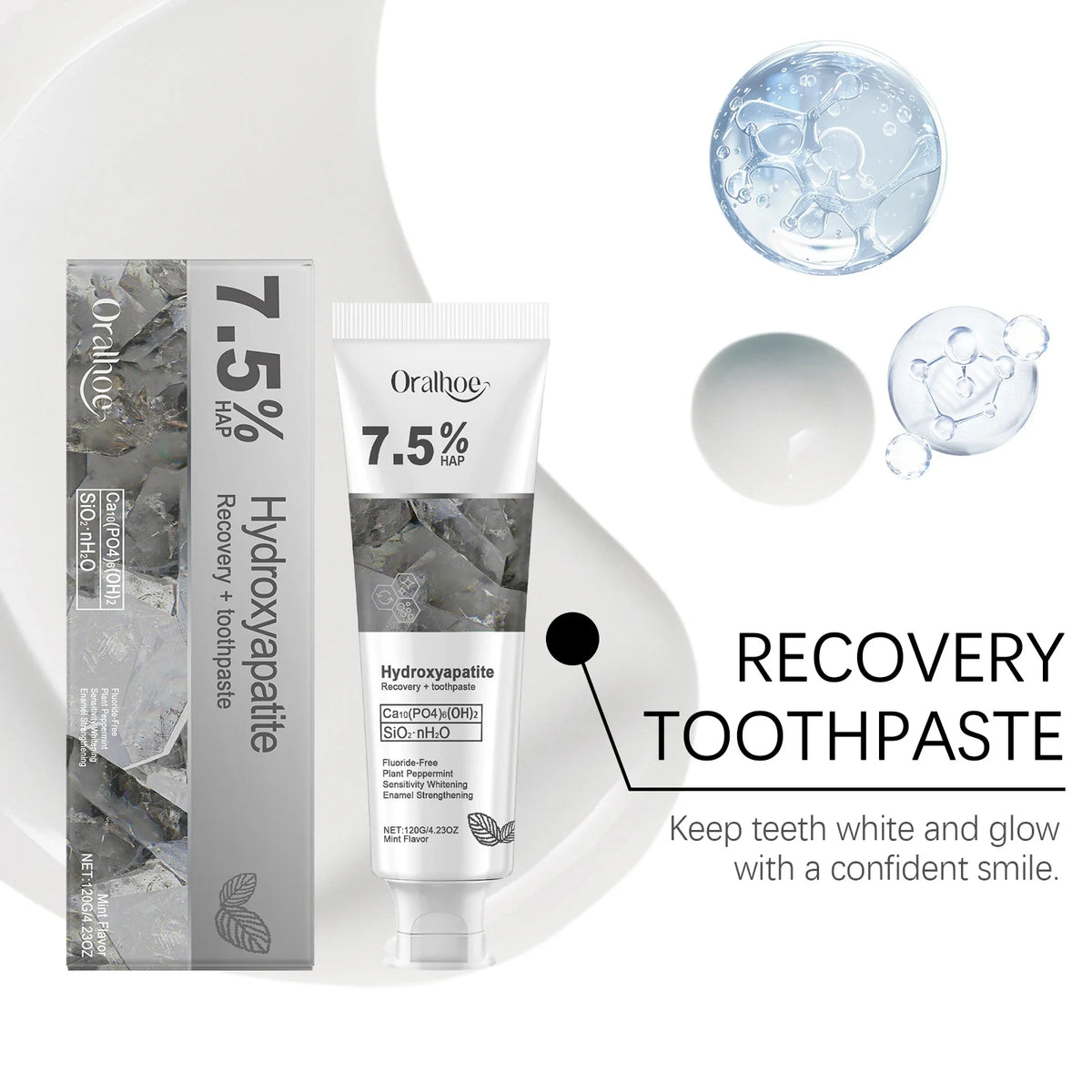 Oralhoe Hydroxyapatite Whitening Toothpaste – Enamel & Gum Care Whitening Toothpaste Qst