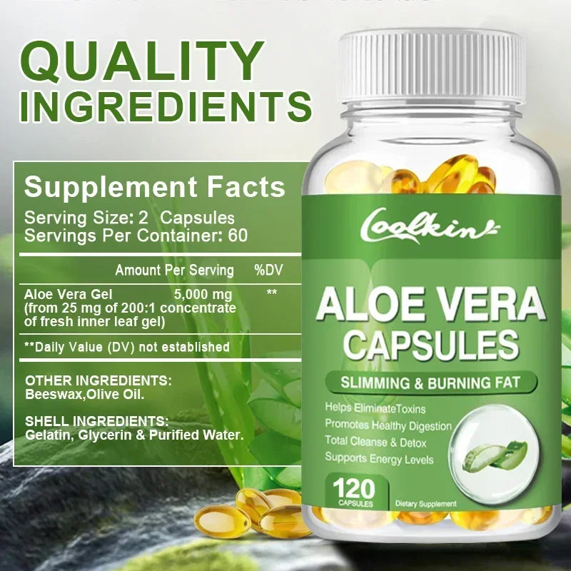 Aloe Vera Extract Capsules – Digestive & Immune Support Herbal Supplement Qst