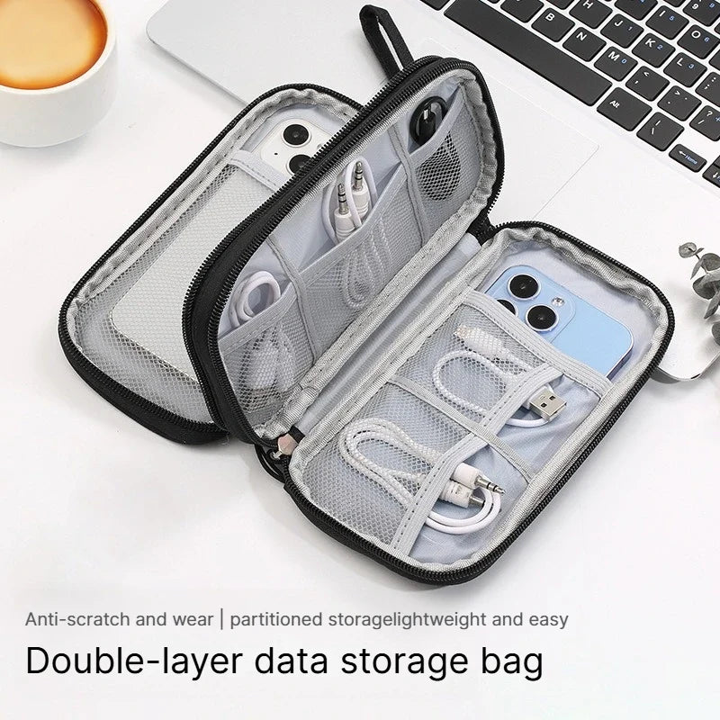 Portable Travel Digital Storage Bag & USB Cable Organizer Cable Organizer Bag Qme