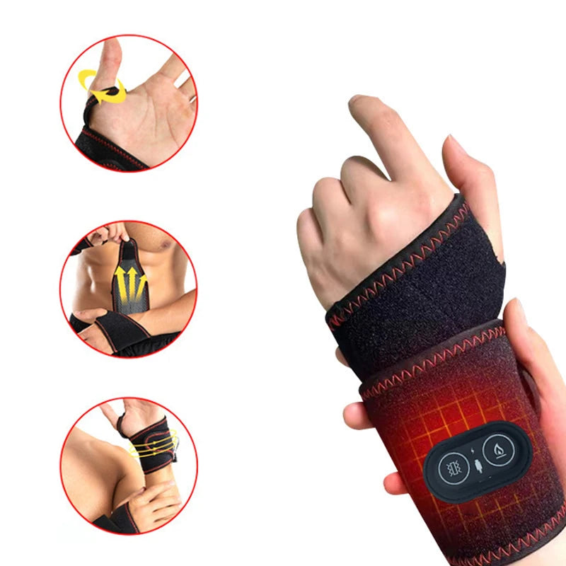 USB Electric Heated Wrist Brace – Carbon Fiber Thumb Support Heated Wrist Brace Qst
