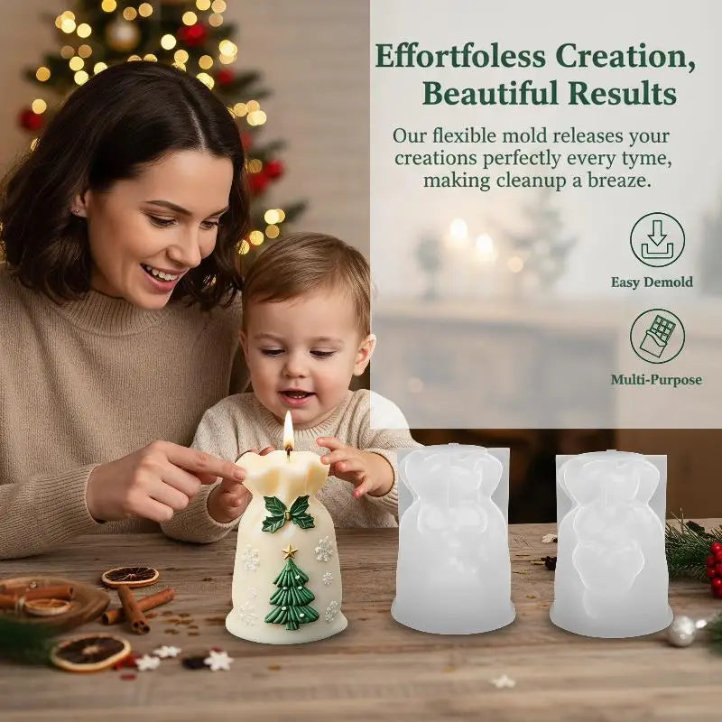 Santa Sack Silicone Mold – DIY Candles, Soap & Wax Melts Silicone Craft Mold Qme