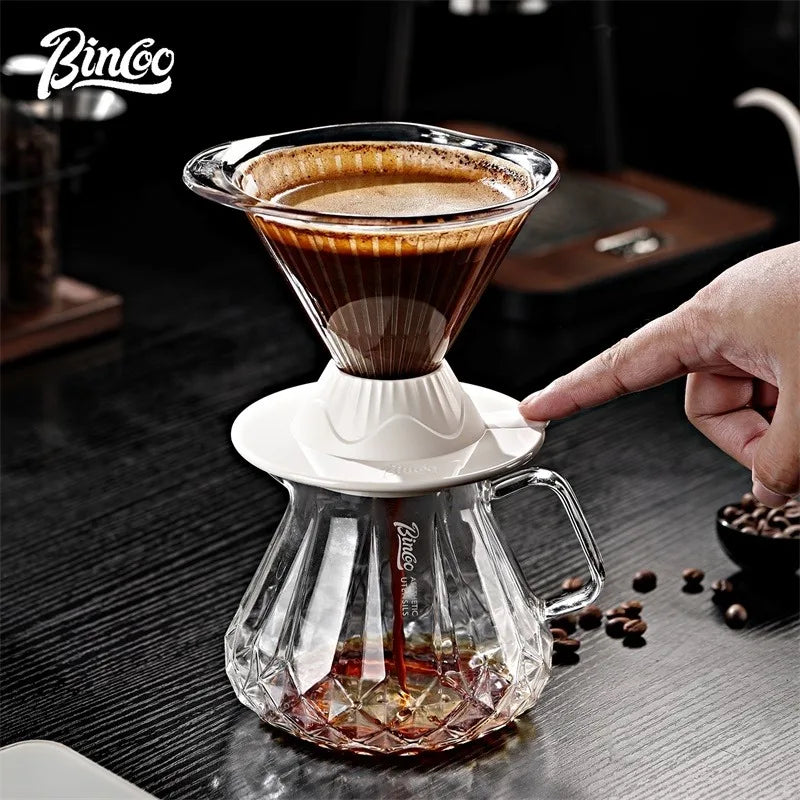 Bincoo Smart Pour Over Coffee Set – Glass Filter Cup & Stirrer Pour Over Coffee Set Qst