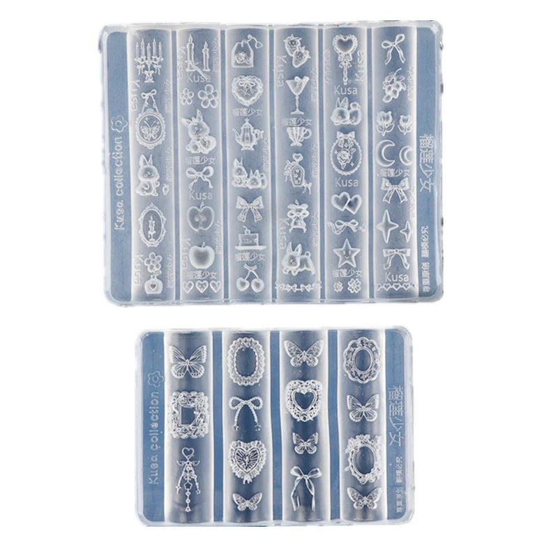 3D Silicone Nail Art Mold – Bow, Rabbit & Flower Designs Nail Art Mold Qst