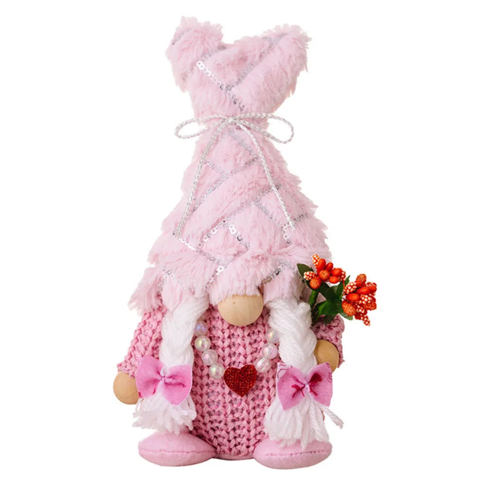 Gnome Ornament with Light | Valentine & Holiday Elf Decor Holiday Gnome Ornament Qme girl