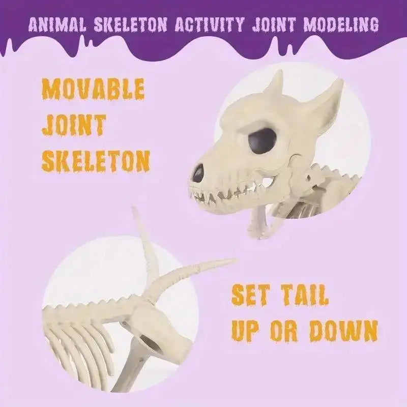 Halloween Wolf Skeleton Decoration Prop – Simulated Animal Model Halloween Decoration Prop Qme