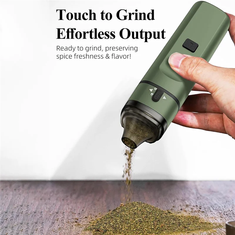MiLESEEY B15C Electric Herb & Spice Grinder – 1-Touch Auto Electric Spice Grinder Qst