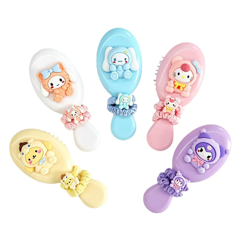 Hello Kitty Kuromi Air Cushion Comb & Hair Tie – Portable Air Cushion Comb Qme