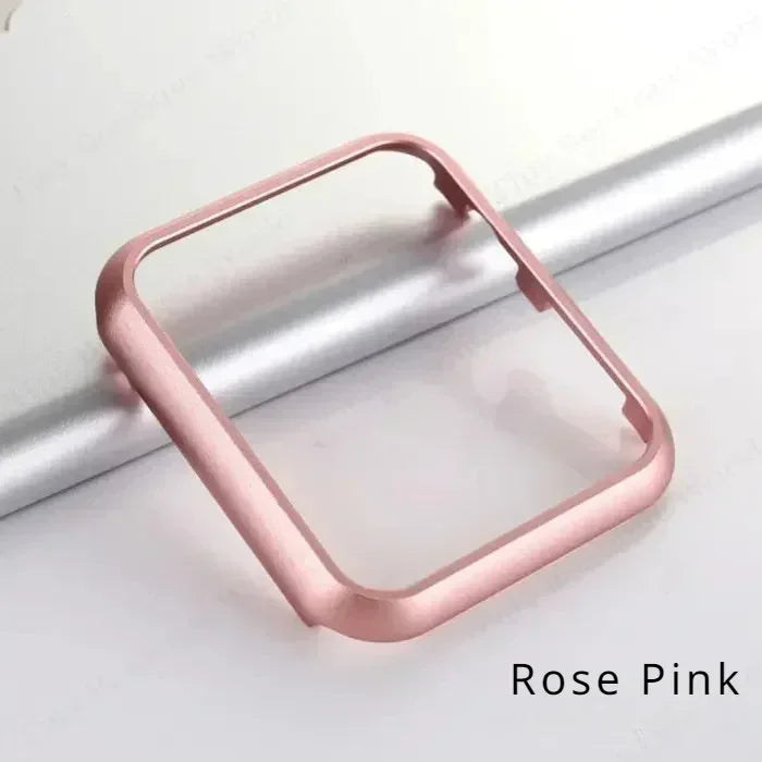 Apple Watch Metal Bumper Case – Aluminum Protective Frame Smartwatch Bumper Case Qme Rose Pink 41mm-Series 9 8 7