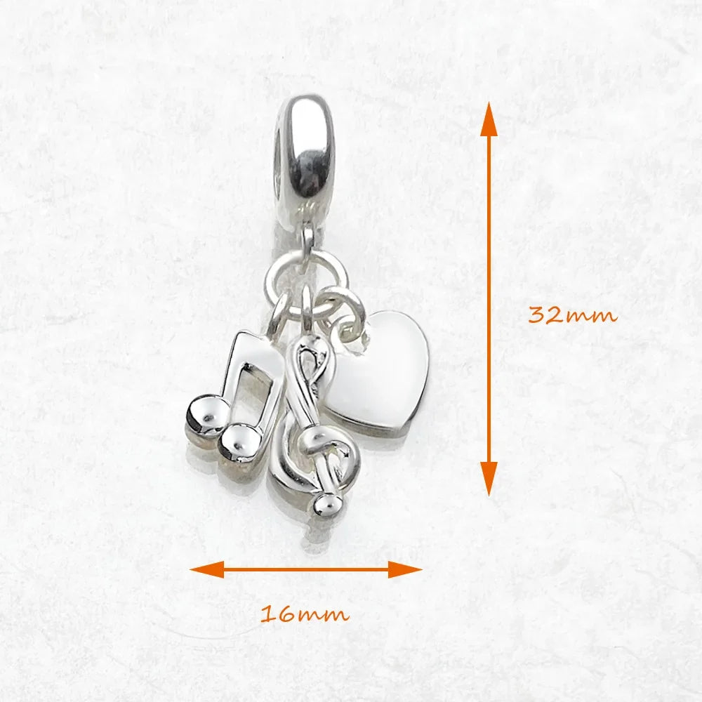Heart Musical Note Pendant Charm | Minimalist Necklace Charm Pendant Necklace Qme