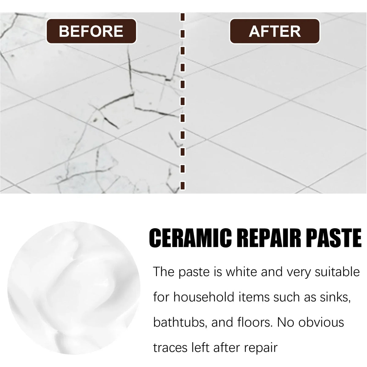 Tile Repair Agent – Porcelain, Marble & Ceramic Crack Filler Tile Repair Filler Qme
