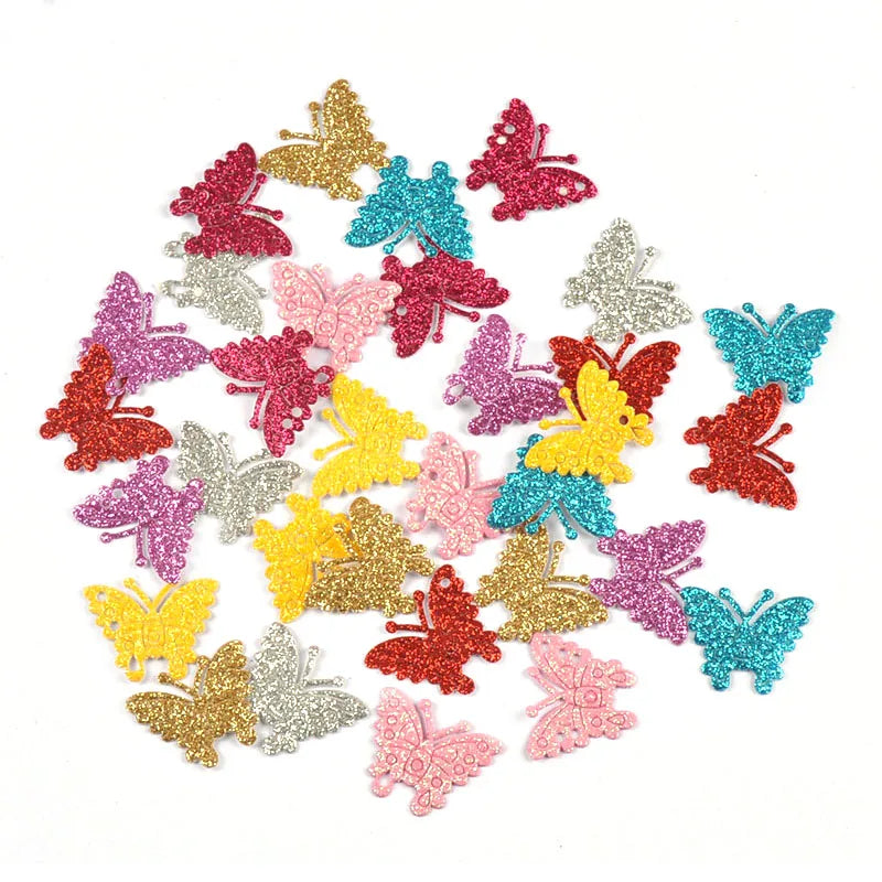 Glitter Butterfly Patches 100pcs – DIY Scrapbooking & Crafts Craft Embellishments Qme