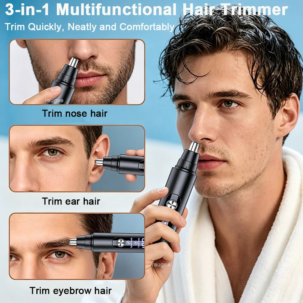 Rechargeable Nose & Ear Hair Trimmer for Men – Dual Speed Nose Hair Trimmer Qst