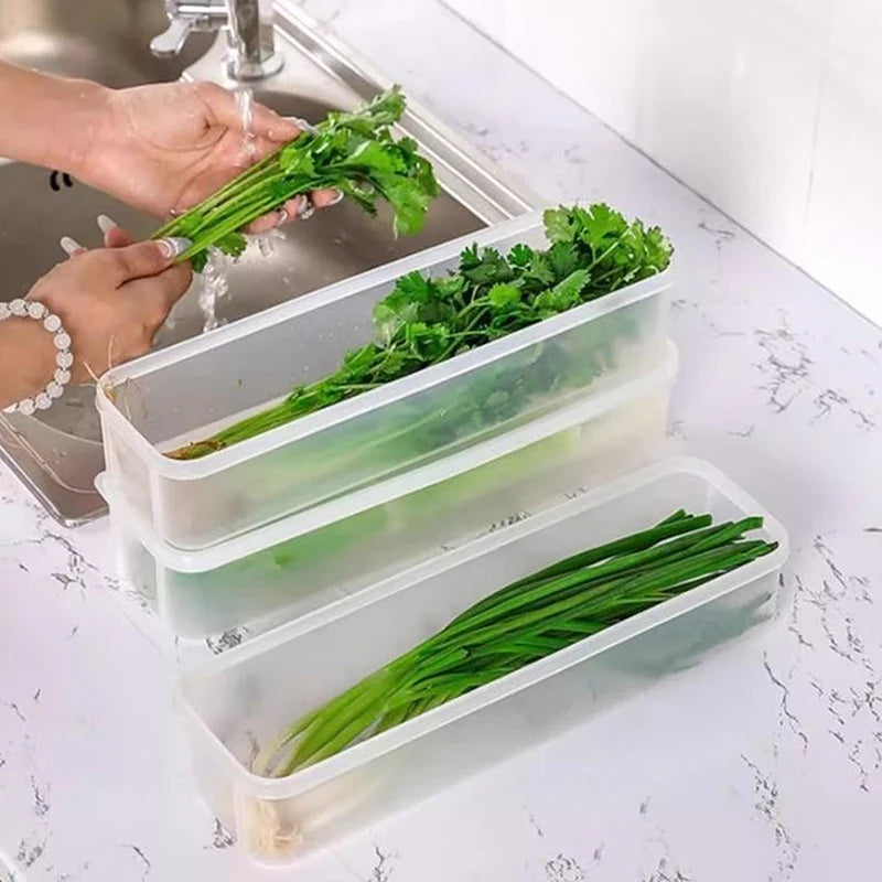 Clear Rectangular Refrigerator Organizer Boxes – Plastic Set Fridge Organizer Boxes Qme