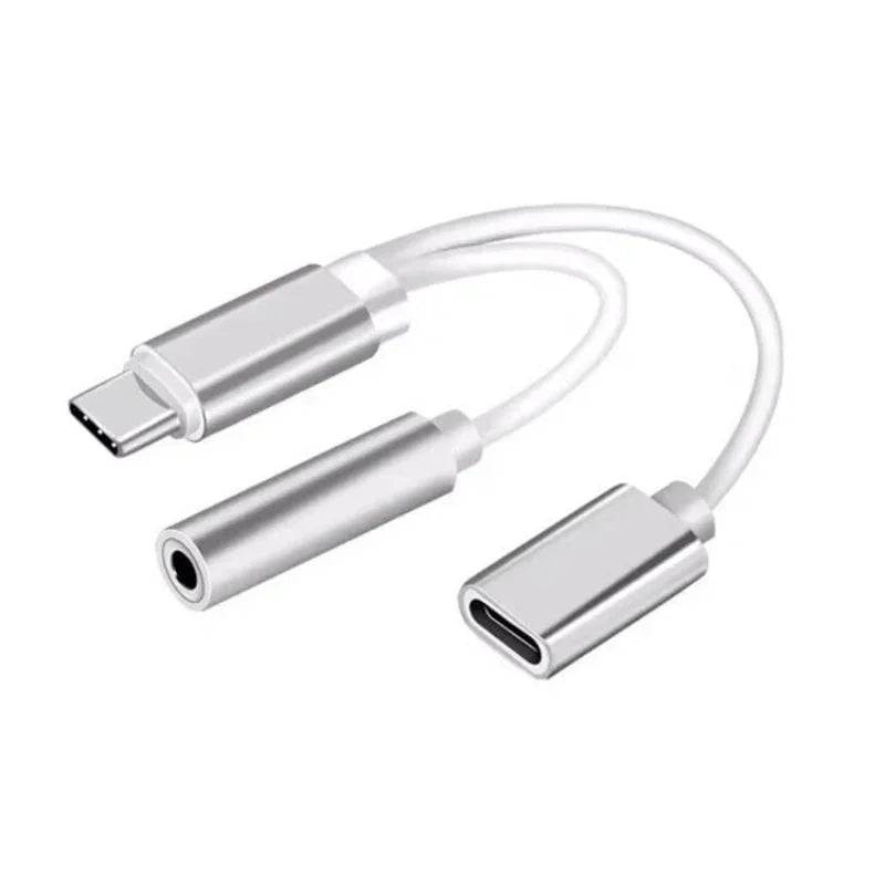 USB-C to 3.5mm Audio Jack Adapter | AUX Dongle for USB-C USB-C Audio Adapter Qme Silver