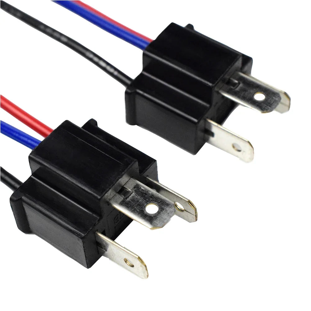 H4 9003 Headlight Bulb Socket Wiring Harness Male Plug – 1 Pair Headlight Wiring Harness Qme