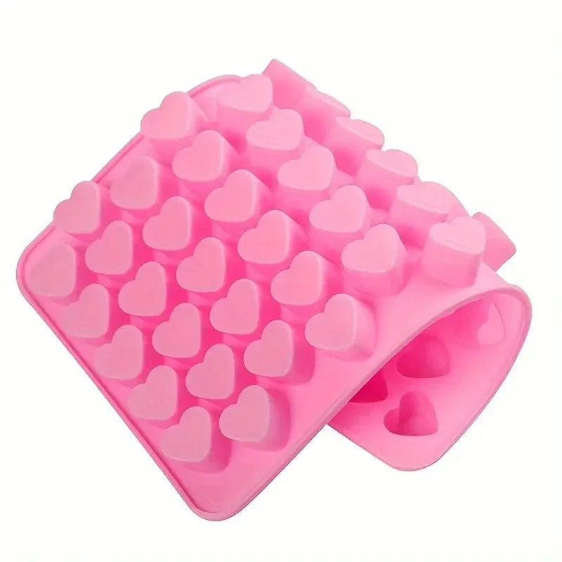 55 Mini Heart Silicone Mold – Chocolate, Candy, Ice & Soap Silicone Baking Mold Qme