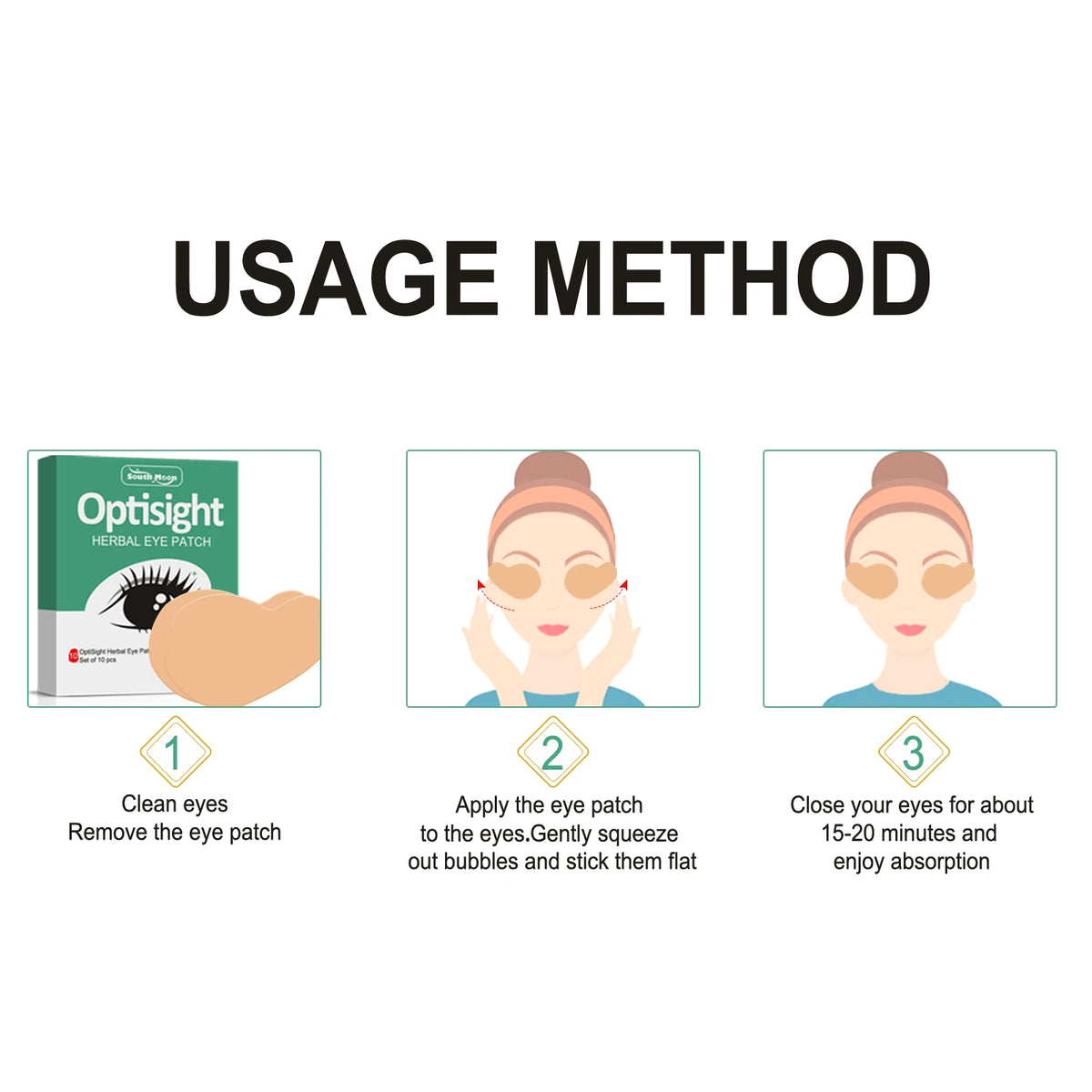 South Moon Wormwood Herbal Eye Patch – Soothing Eye Care 10Pcs Herbal Eye Patch Qst