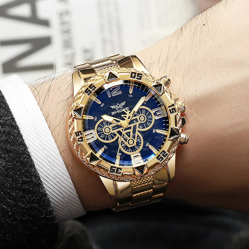 Men's Blue Light Glass Quartz Fashion Watch – 4 Colors Men's Quartz Watch Qme