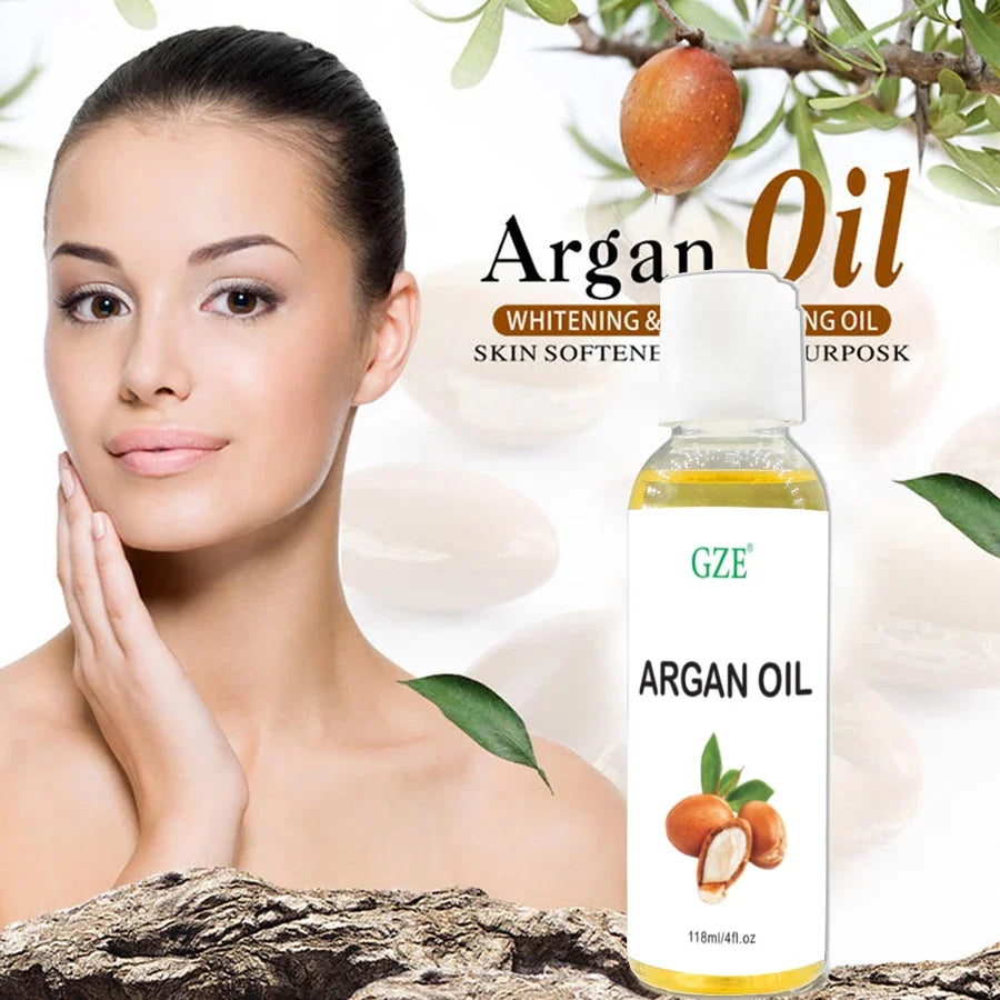 GZE Organic Moroccan Argan Oil | Cold Pressed Virgin Premium Grade Argan Hair Oil Qme