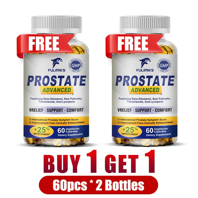 Prostate Support Capsules – Saw Palmetto & Beta-Sitosterol Prostate Supplement Qst 2 Bottles-60pcs