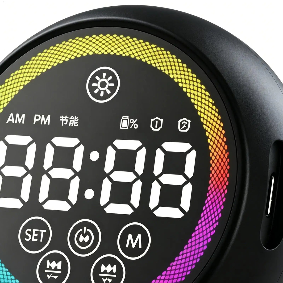 Digital LED Alarm Clock with Loud Speaker & RGB Night Light Digital Alarm Clock Qme