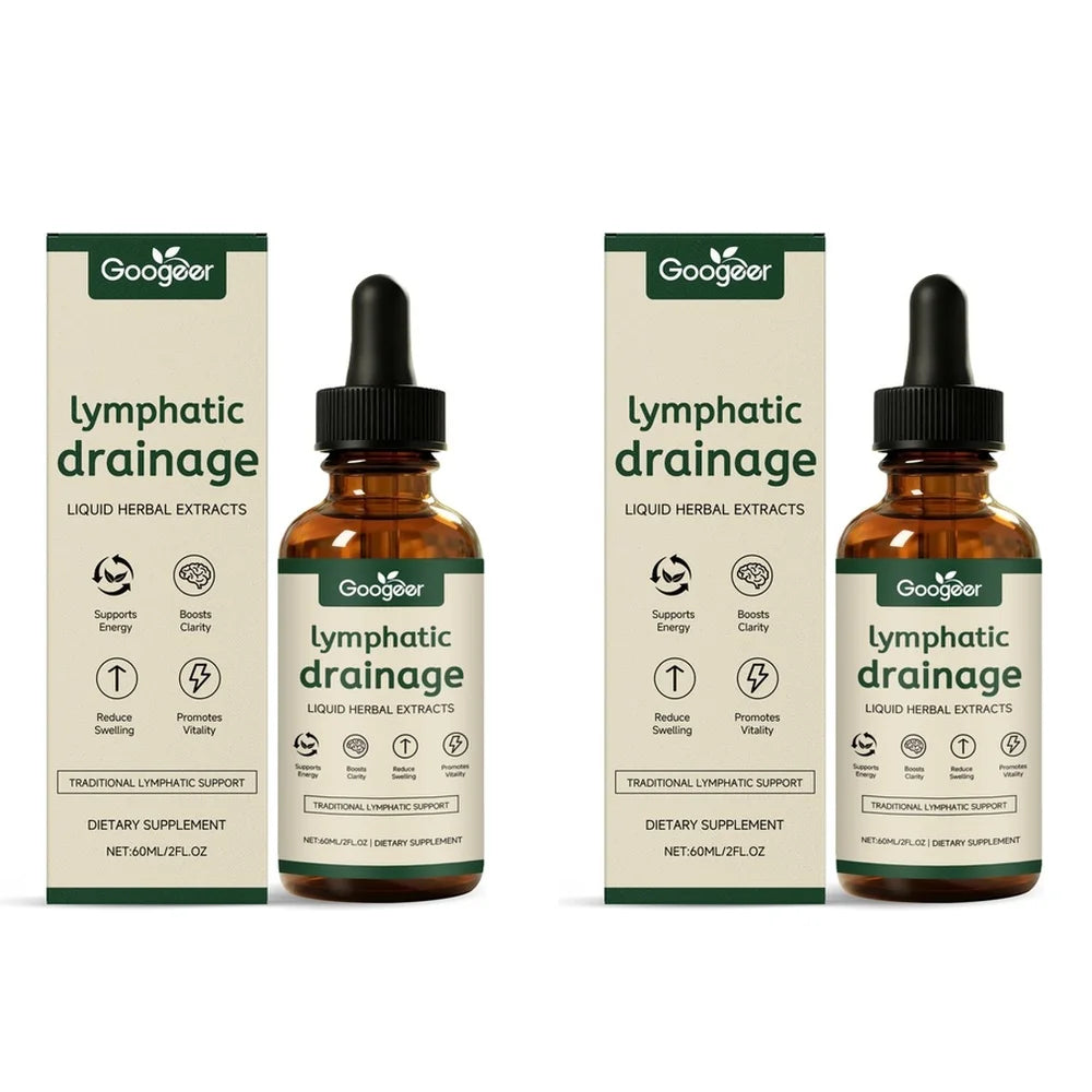Googeer Lymphatic Support Drops – Cleavers & Red Clover 60ml Herbal Wellness Drops Qst 2 Bottles 120 ml