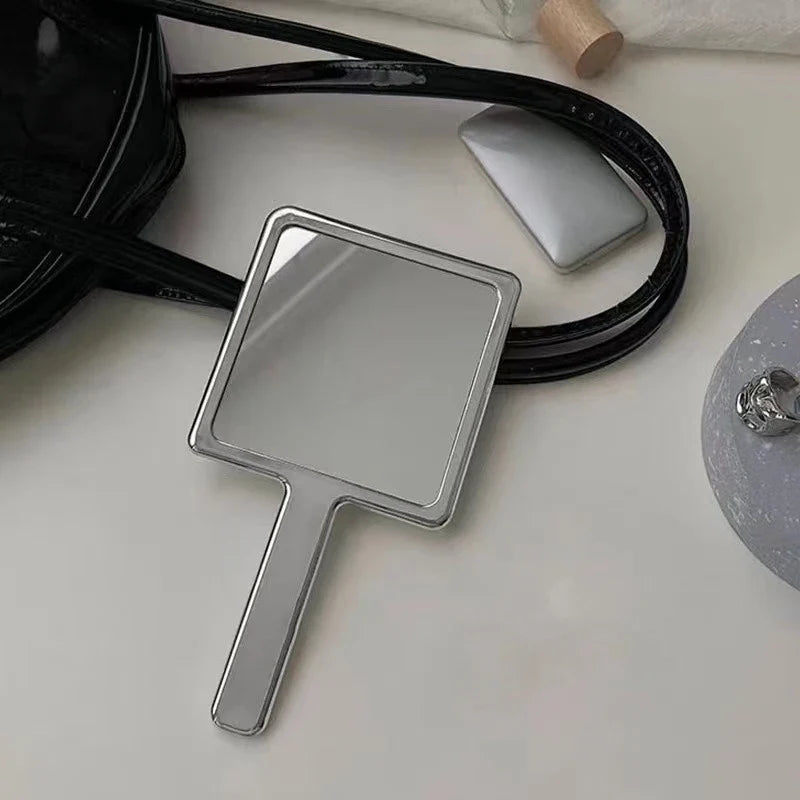 Electroplated Handheld Makeup Mirror – Round & Square Portable Handheld Makeup Mirror Qme
