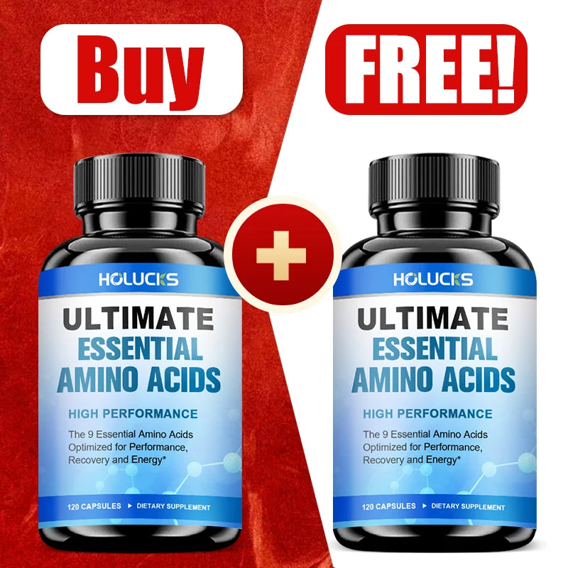 HOLUCKS EAA Supplement – 9 Essential Amino Acids, 120 Tablets Amino Acid Supplement Qst