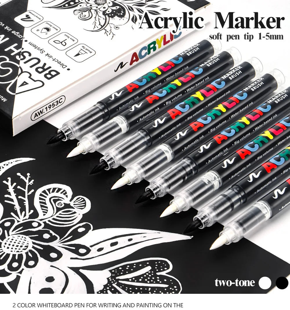 Premium Acrylic Highlight Marker Pens – Waterproof, Quick Dry Acrylic Marker Pens Qme