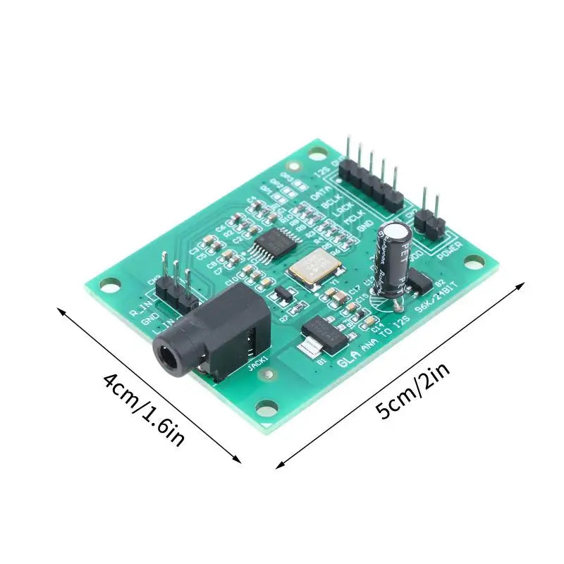 Stereo Analog Audio ADC I2S DSP Recording Decoder Module Audio Decoder Module Qme Green