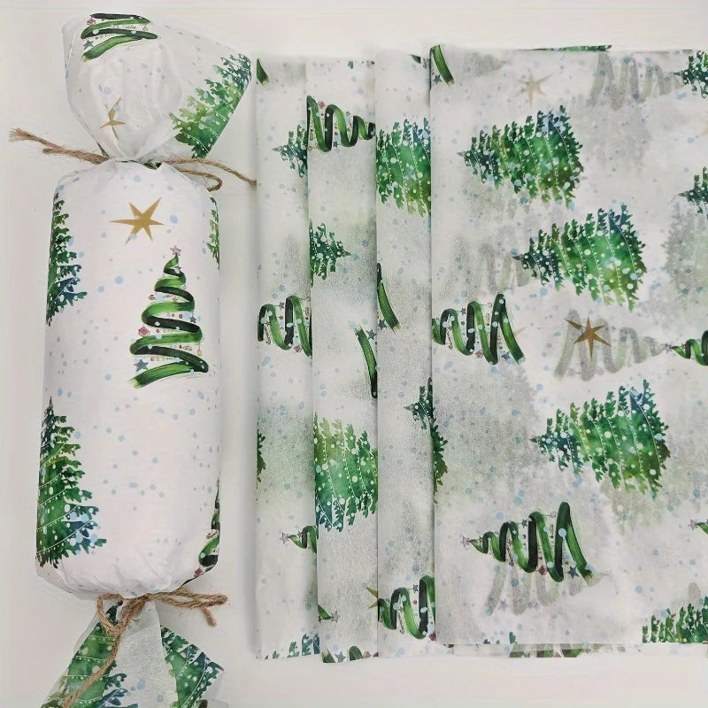 Christmas Tree Tissue Paper – Colorful Gift Wrapping Sheets Gift Wrapping Paper Qme