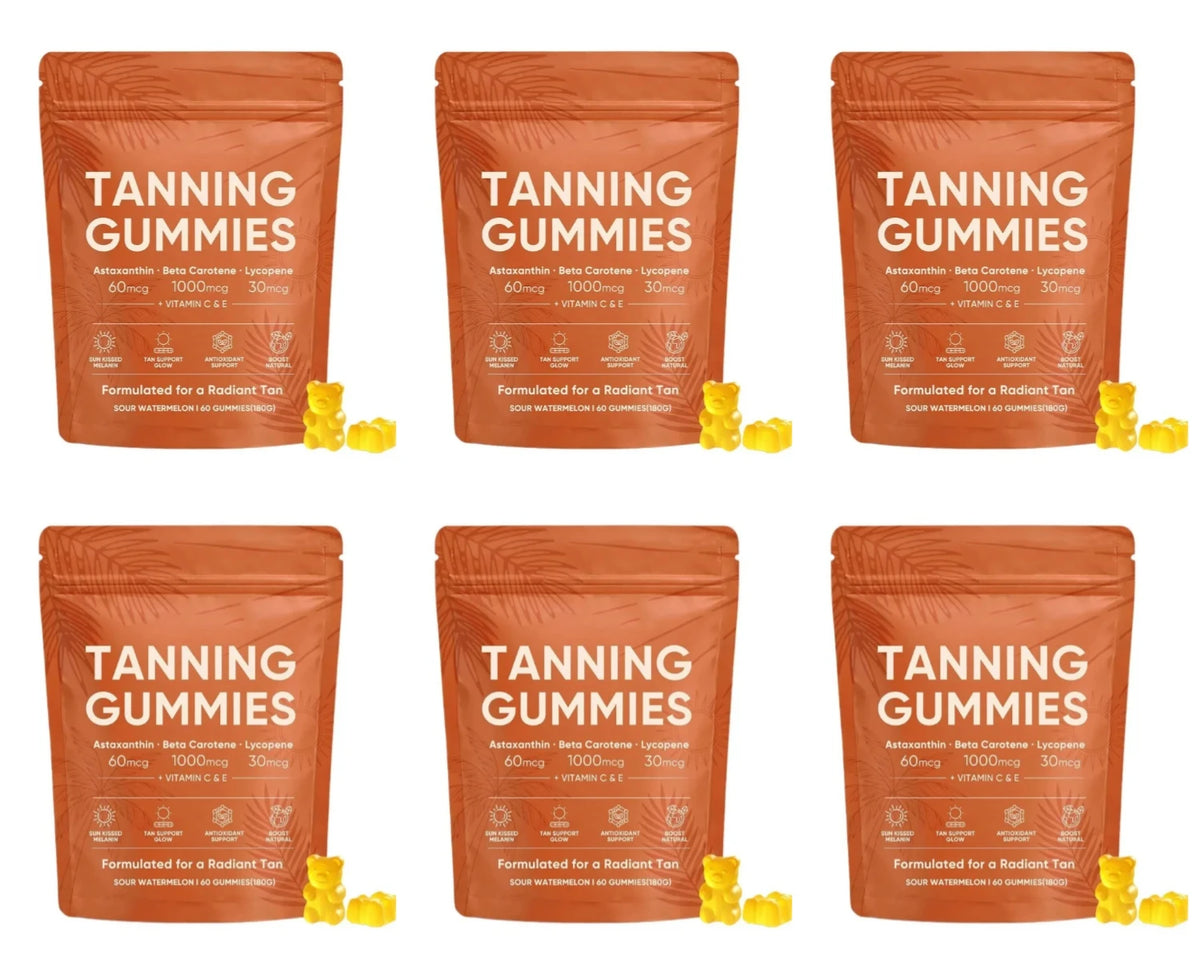 Tanning Gummies Sour Watermelon 60ct – Vegan Sugar-Free Tanning Supplement Qst 6 bags