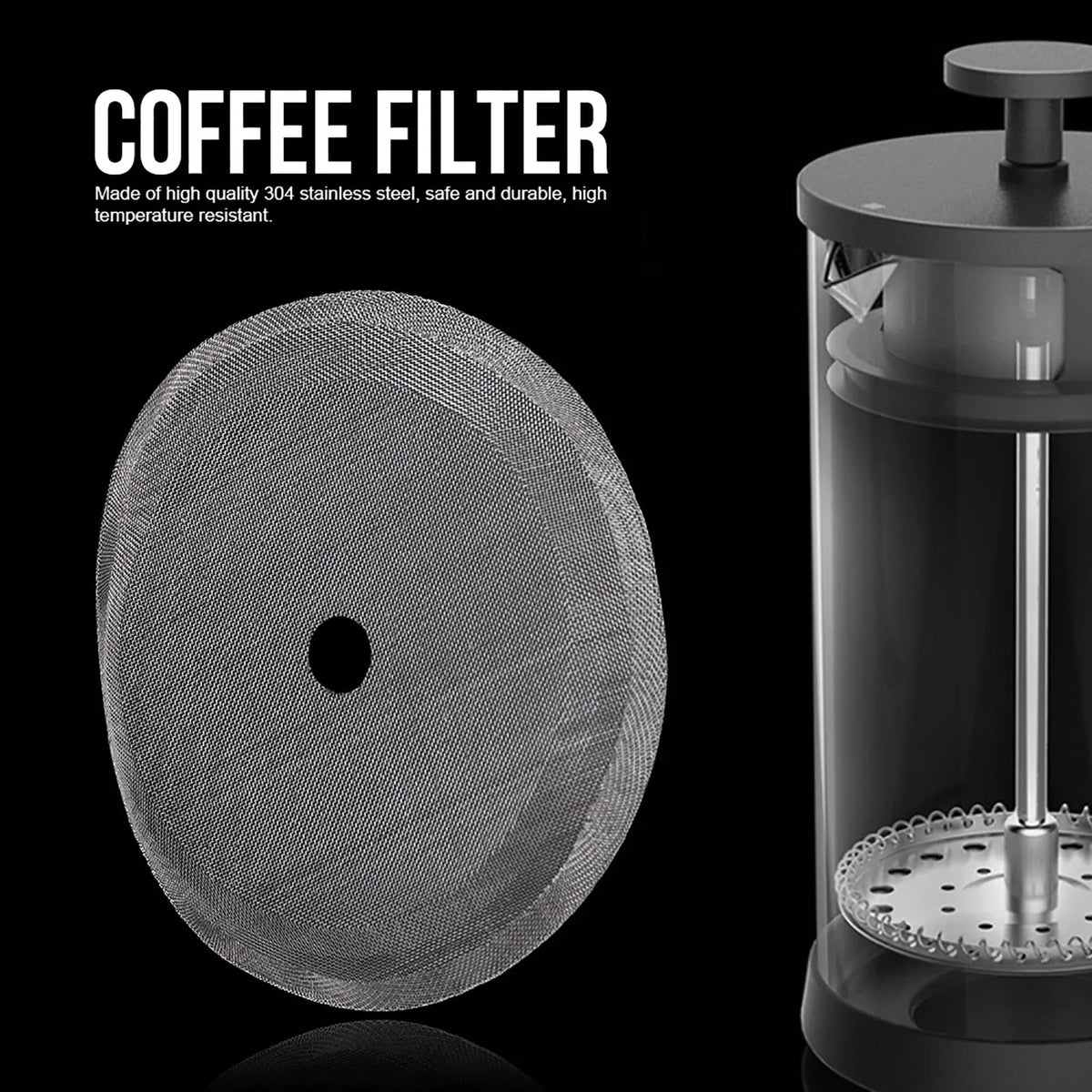 Reusable 304 Stainless Steel Mesh Coffee Filter – Portable Reusable Coffee Filter Qme