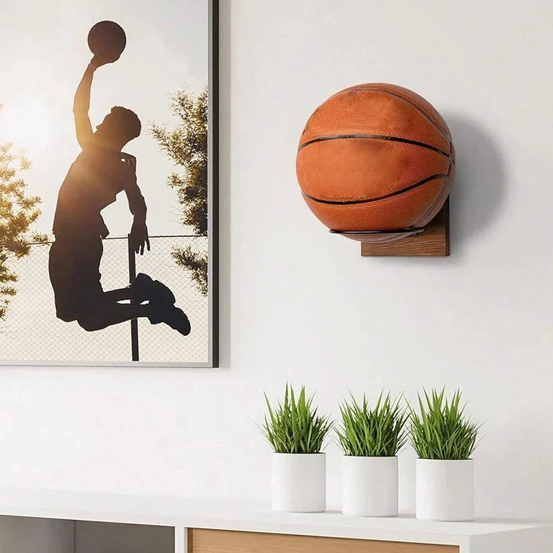 Metal Wall Mount Sports Ball Rack & Display Stand Organizer Wall Mount Ball Rack Qme