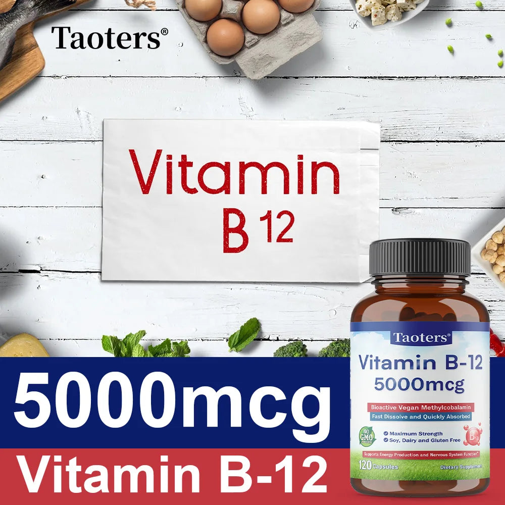 Vitamin B12 5000mcg Vegan Methylcobalamin Capsules Vitamin Supplement Qst