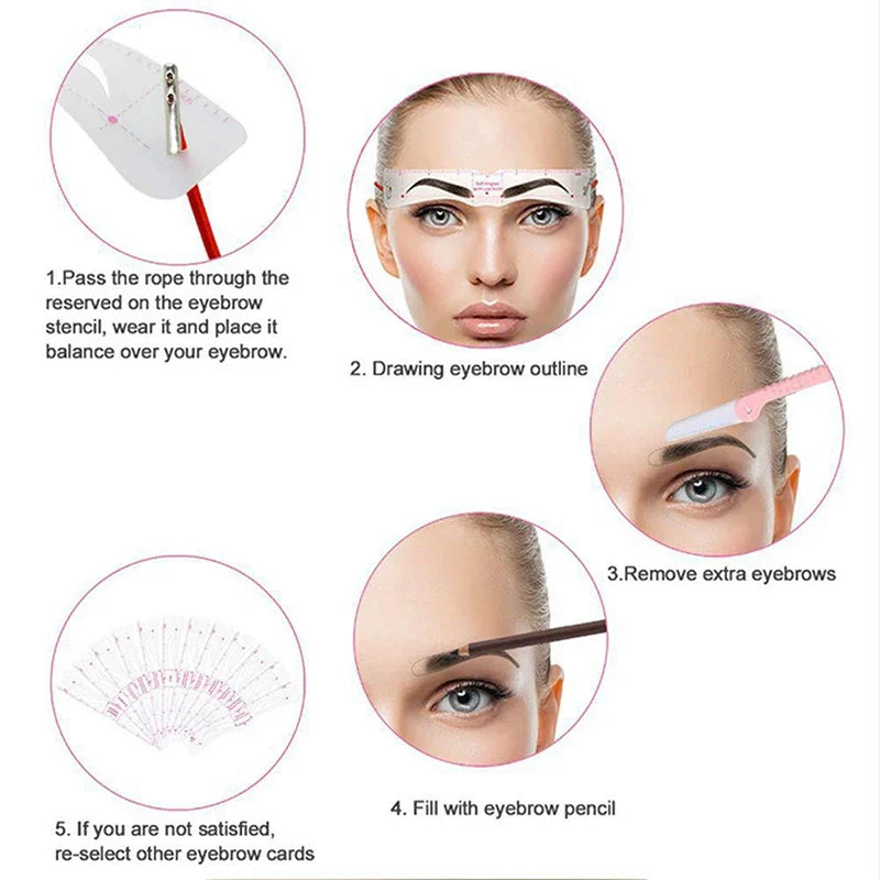 6-Pack Reusable Eyebrow Stencils – Grooming Shaper Templates Eyebrow Stencil Set Qme