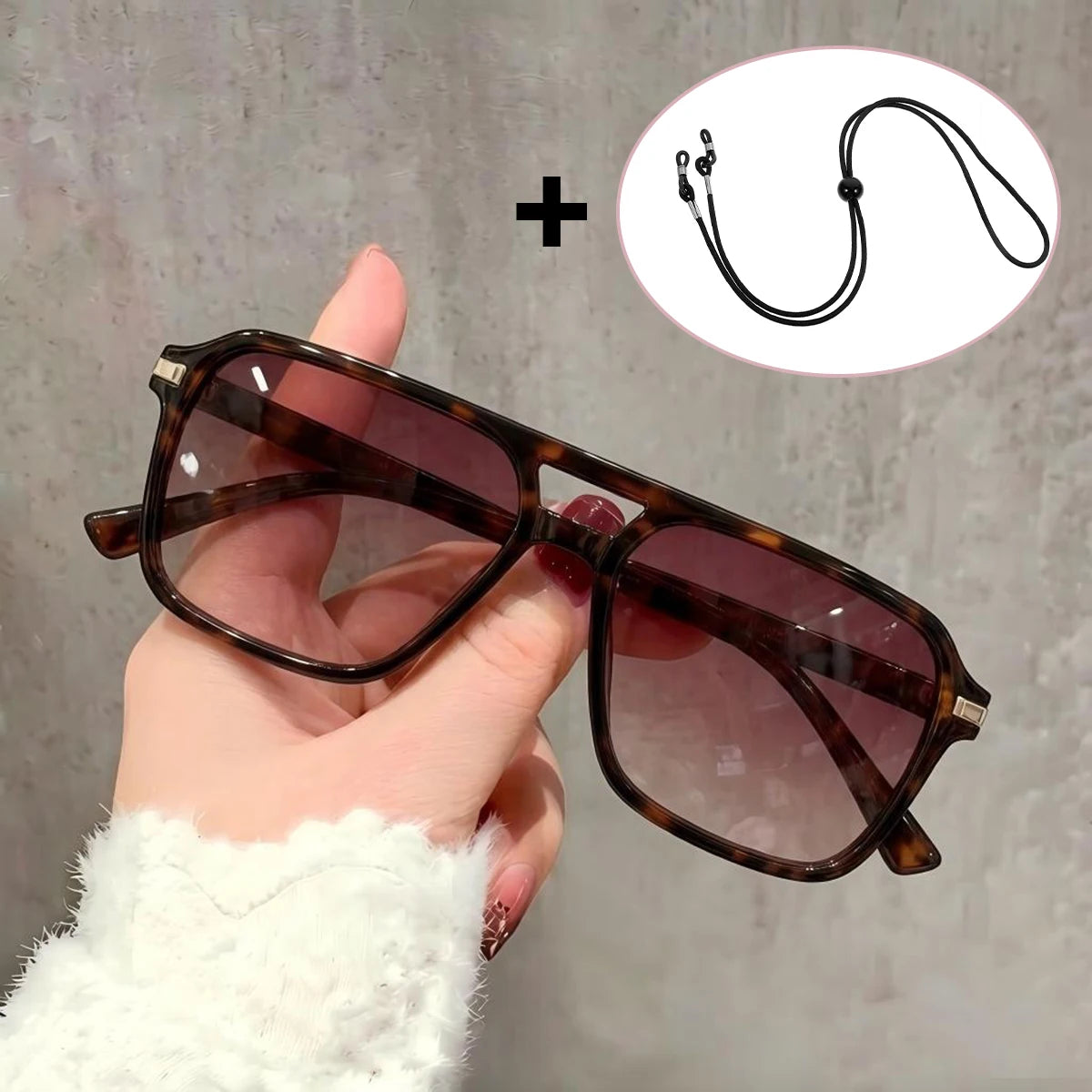VOPHA Oversized Square Sunglasses Unisex UV400 Vintage Style Fashion Sunglasses Qst C2