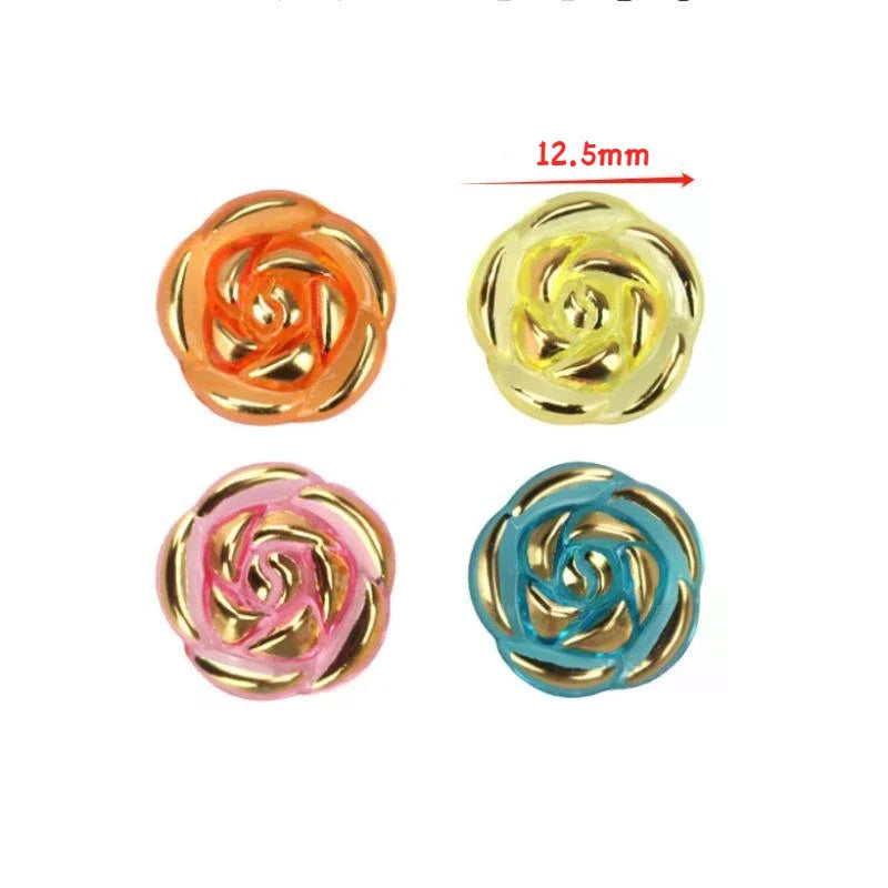 Acrylic Rose Flower Buttons 12.5mm – Sewing & DIY Crafts Craft Buttons Qme