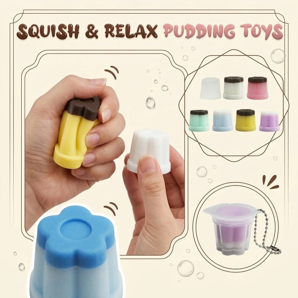 Caramel Pudding Squeeze Toy – Slow Rebound Squishy Sensory Squishy Novelty Toy Qme
