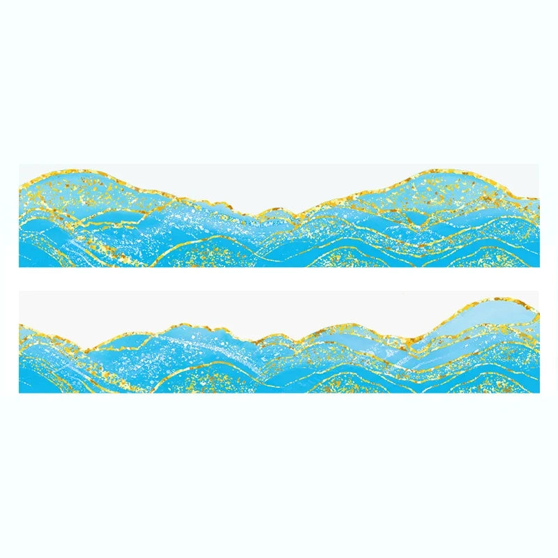Watercolour Swoosh Washi Tape 2m | DIY Scrapbook Journal Decorative Washi Tape Qme 1