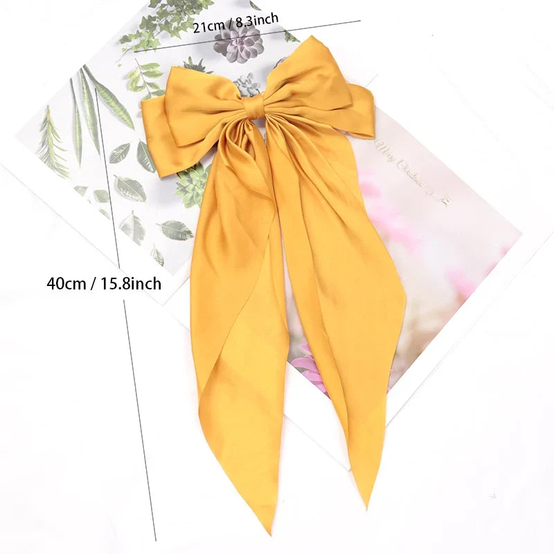 Elegant Satin Bow Hair Clip for Women – 5 Colors Bow Hair Clip Qme