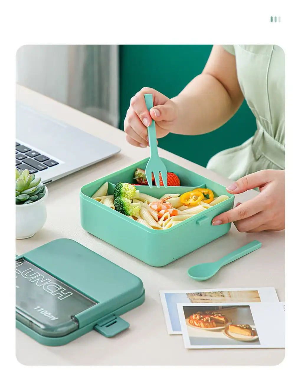 Square Sealed Lunch Box – Microwave Safe, 1.2L Bento Container Sealed Lunch Box Qme