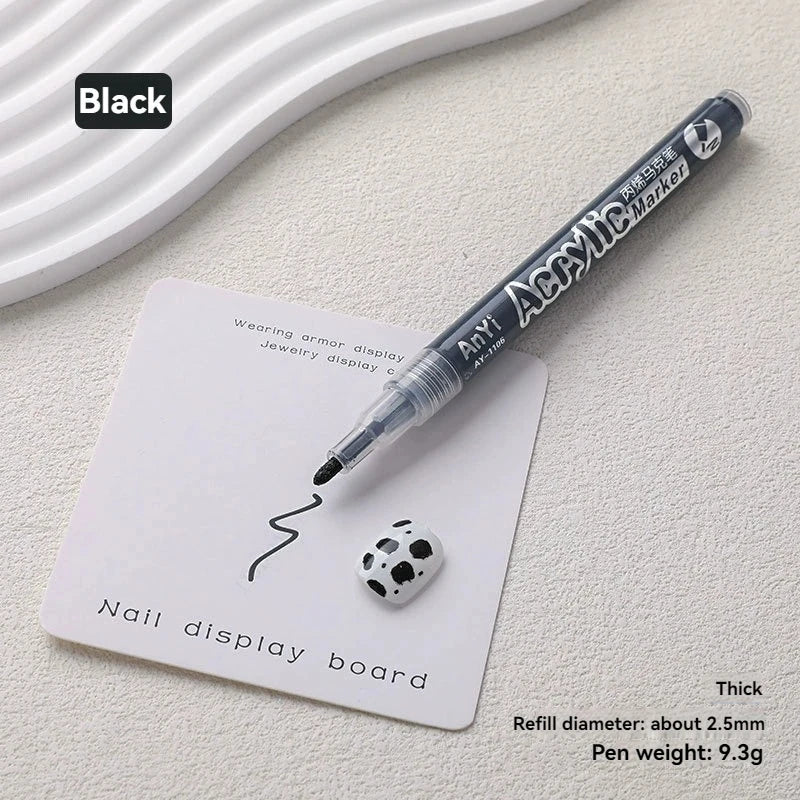 Black Acrylic Paint Markers – Rock, Stone, Ceramic & Tire Pens Acrylic Paint Markers Qme