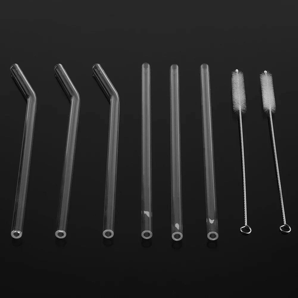Reusable Glass Drinking Straws with Cleaning Brush – BPA Free Glass Drinking Straws Qme