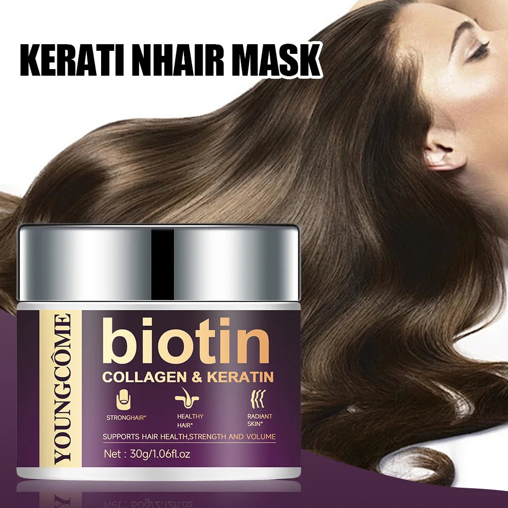 YOUNGCOME Biotin Collagen Keratin Hair Mask | Deep Nourishing Deep Conditioning Hair Mask Qst