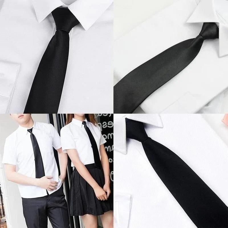 Black Matte Clip-On Tie – Security, Doorman & Formal Wear Clip-On Necktie Qme